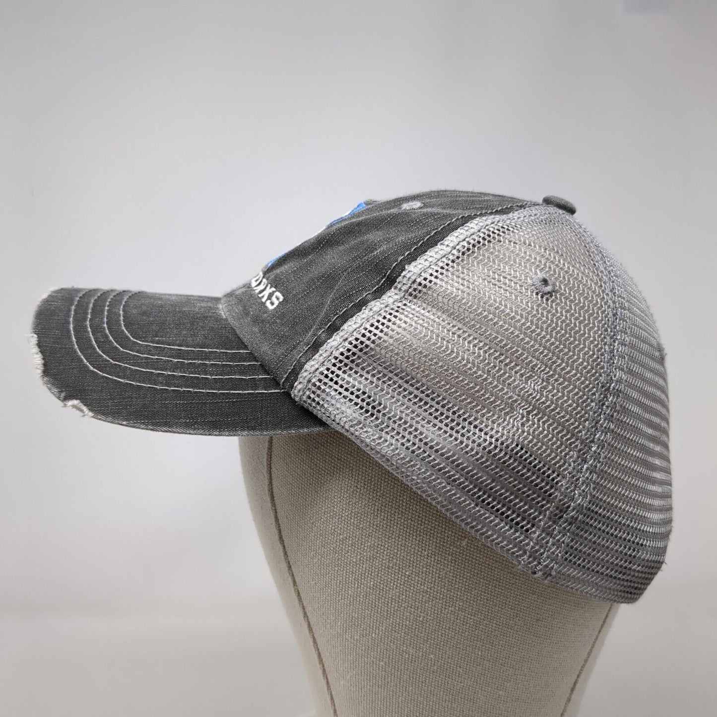 Codeworks Strapback Trucker Hat Gray One Size Adjustable Mesh Back Distressed