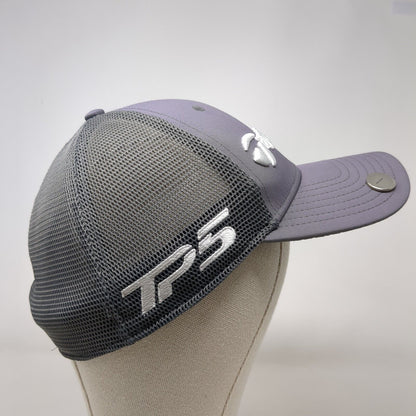 TaylorMade Fitted Mesh Back Trucker Hat Gray L/XL A-Flex Embroidered