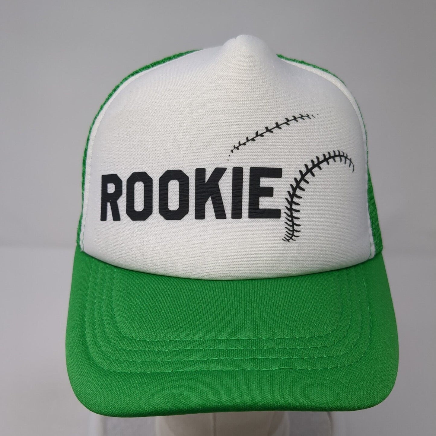Rookie Snapback Trucker Hat Green One Size Adjustable Mesh Back 6 Panel