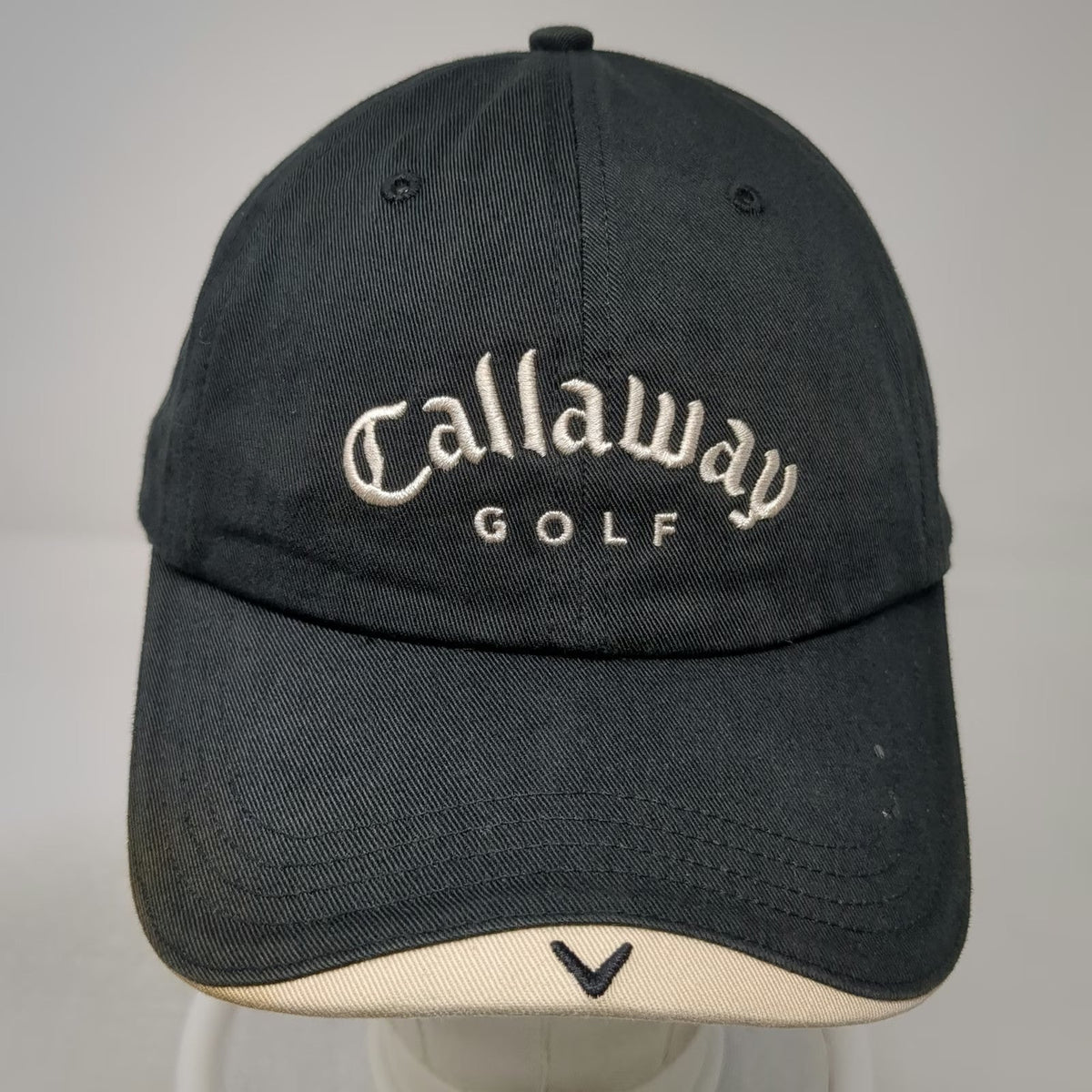 Callaway Baseball Cap Black Beige One Size Las Vegas Golf Strapback Hat Logo