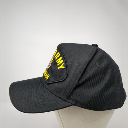 US Army Veteran Snapback Hat Black One Size Adjustable Embroidered Eagle Crest