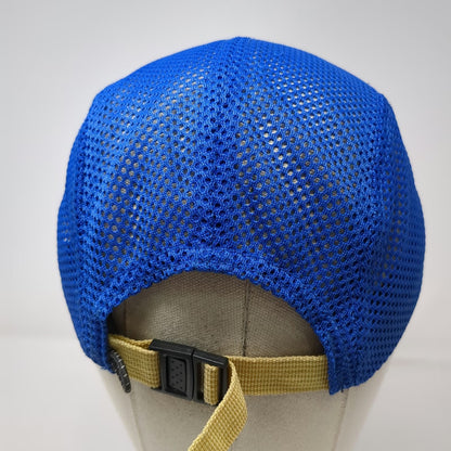 Topo Designs 5 Panel Hat Blue One Size Mushroom Pattern Mesh Strapback Pinecone