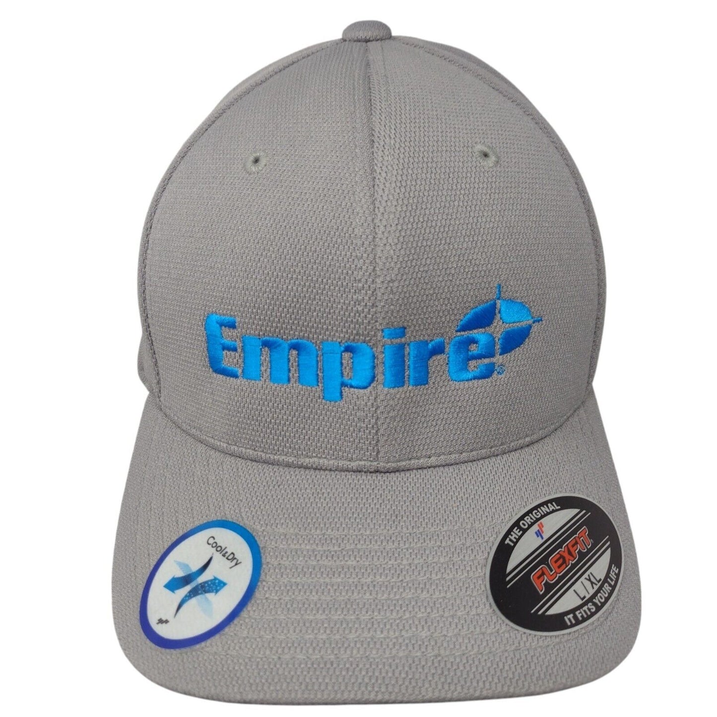 Empire Fitted Hat Gray L/XL Embroidered Cool & Dry Flexfit Sport-Tek