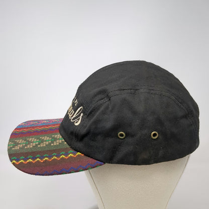 Eugene Originals 5 Panel Hat Black One Size Woven Geometric Brim Strapback