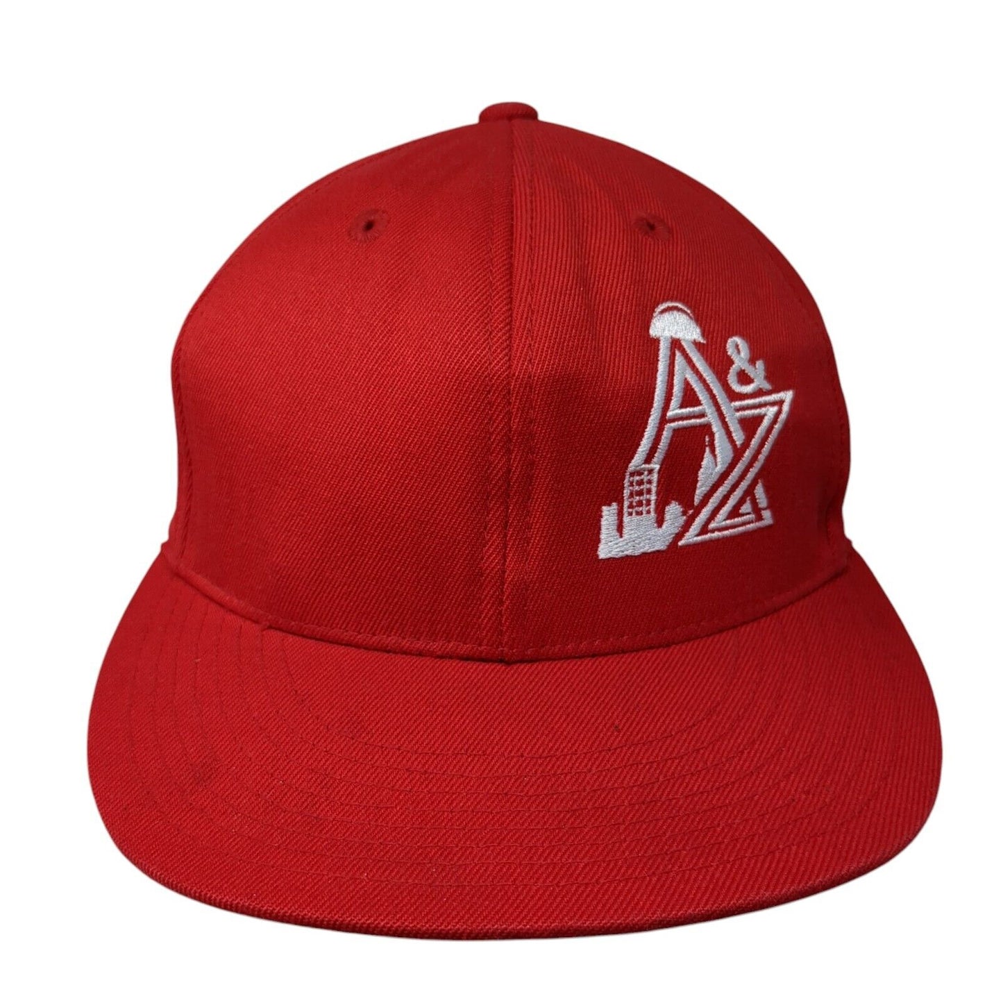 A&Z 210 Fitted Hat Red 6 7/8-7 1/4 Embroidered Vented Holes 6 Panel