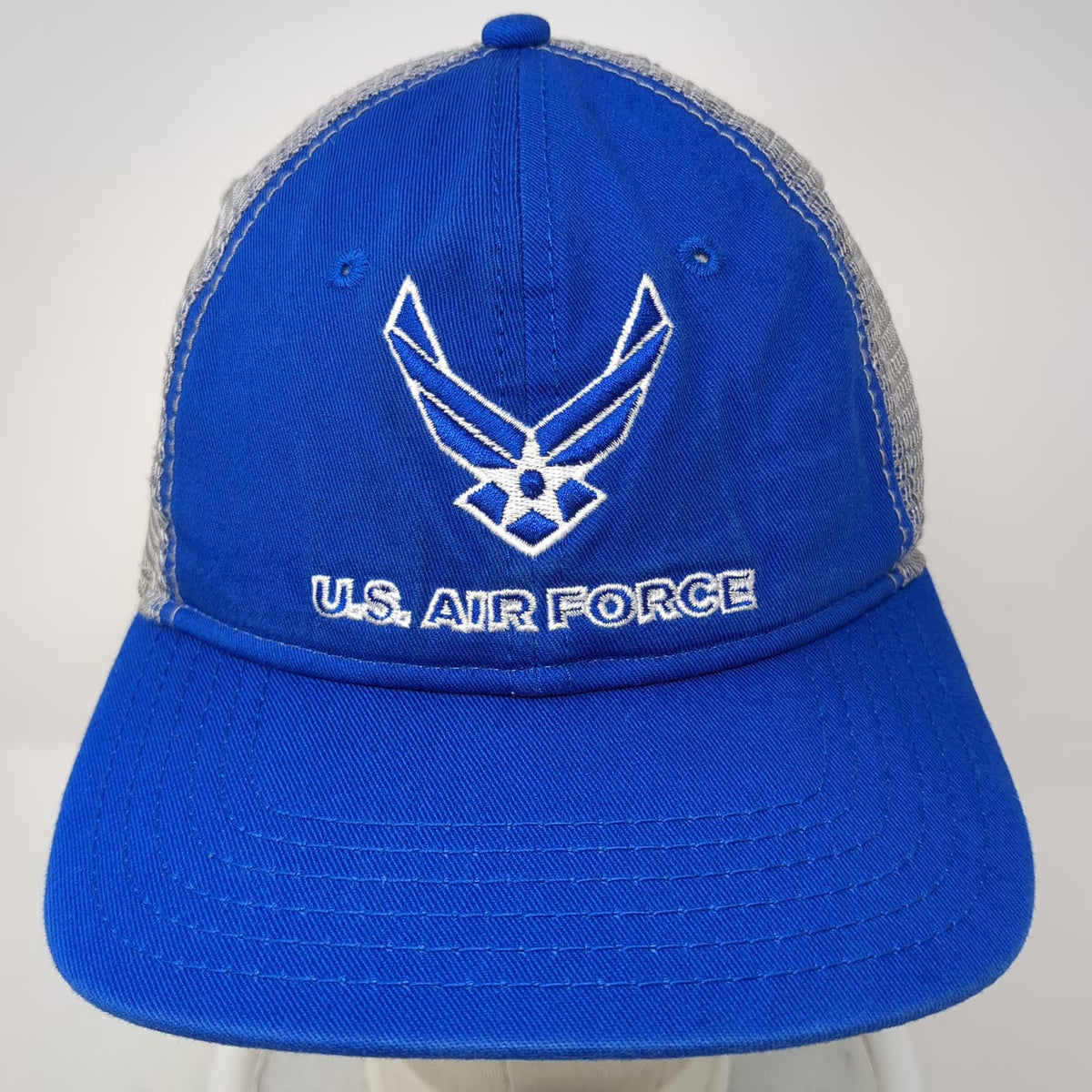 Outdoor Cap Trucker Hat Blue OSFM US Air Force Embroidered Logo Mesh Snapback