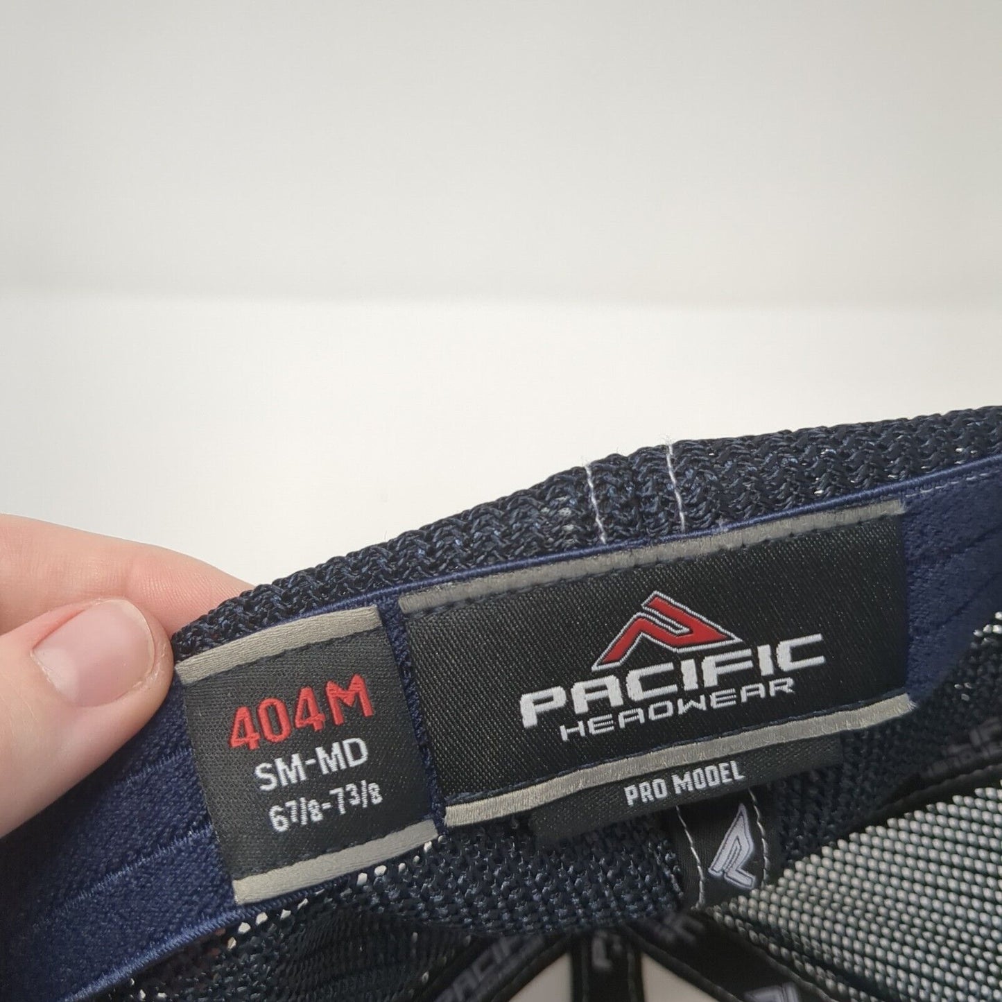 Pacific Headwear Fitted Trucker Hat Blue 6 7/8-7 3/8 Mesh Back 6 Panel Blank