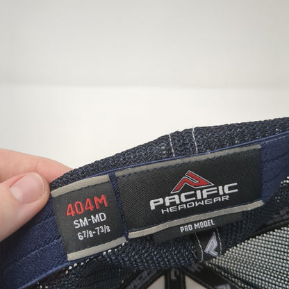 Pacific Headwear Fitted Trucker Hat Blue 6 7/8-7 3/8 Mesh Back 6 Panel Blank