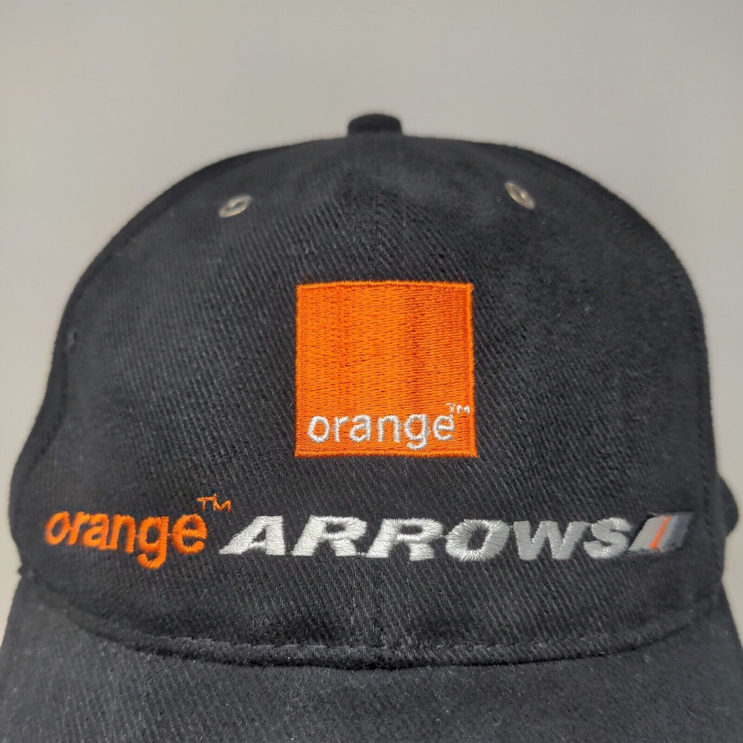 Orange Arrows Men's Slideback Hat Black OSFA Embroidered Logo 100% Cotton