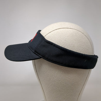 SWA Strapback Sun Visor Hat Black OSFA Adjustable Embroidered Sport-Tek