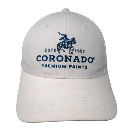 Coronado Premium Paints Strapback Hat White One Size Adjustable 6 Panel