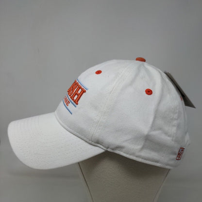 The Game Men's Slideback Hat White OSFM Embroidered Orange Crush Lacrosse Logo