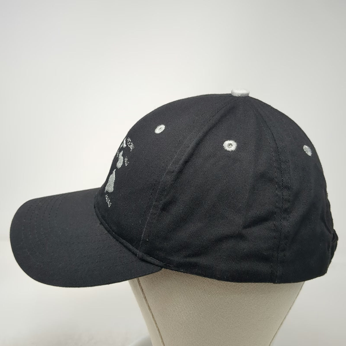 Surfware Baseball Cap Black One Size Hawaiian Islands Map Slideback Hat Cotton