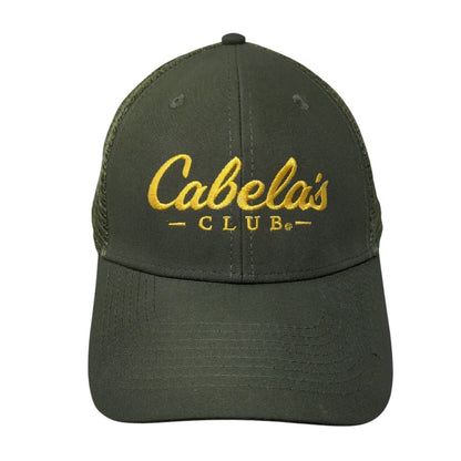 Cabela's Club Snapback Trucker Hat Green One Size Adjustable Mesh Back 6 Panel