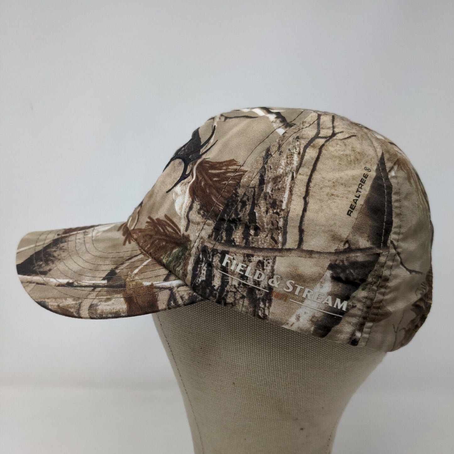 Field & Stream Men's Strapback Hat Brown Camo OSFM Embroidered Deer Logo