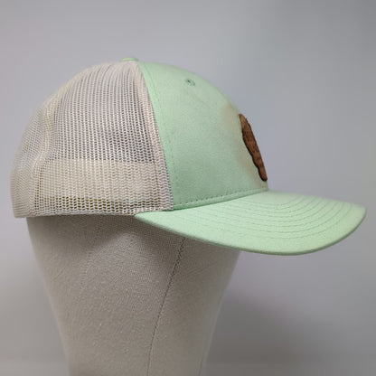 Richardson 115 Trucker Hat Green White L Bear Lake Utah Idaho Leather Patch Mesh