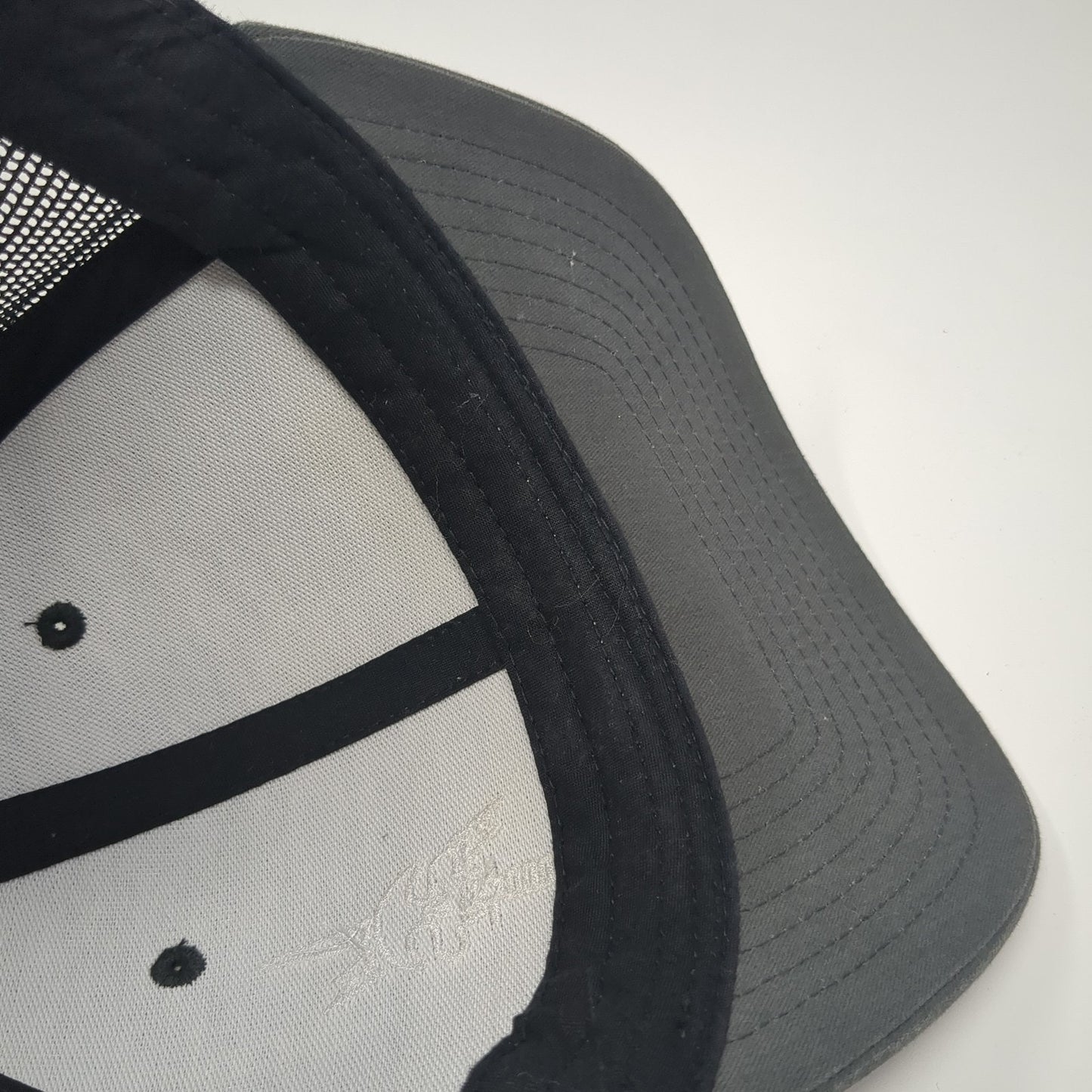 The Classics Yupoong Snapback Trucker Hat Gray One Size Embroidered Logo