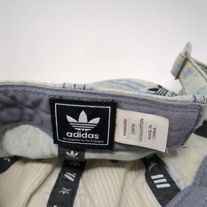 Adidas Slideback Baseball Cap Blue One Size Adjustable Embroidered Washed Denim