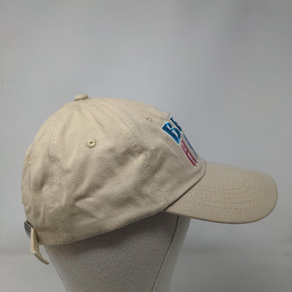 Be Happy Slideback Hat Tan One Size Embroidered Adjustable Buc-ee's