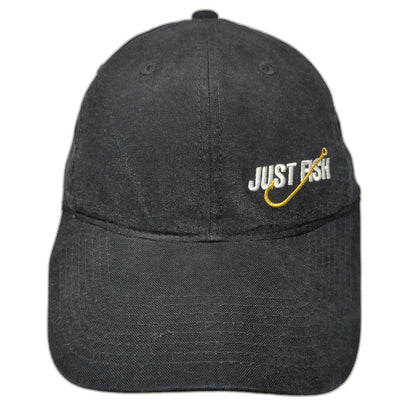 Outdoor Cap Baseball Cap Black One Size Just Fish Hook Graphic Slideback Hat