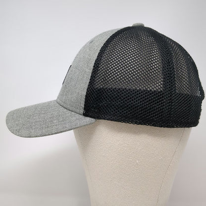 Adidas Gray Trucker Hat One Size Trefoil Logo Snapback Mesh Back 3 Stripes