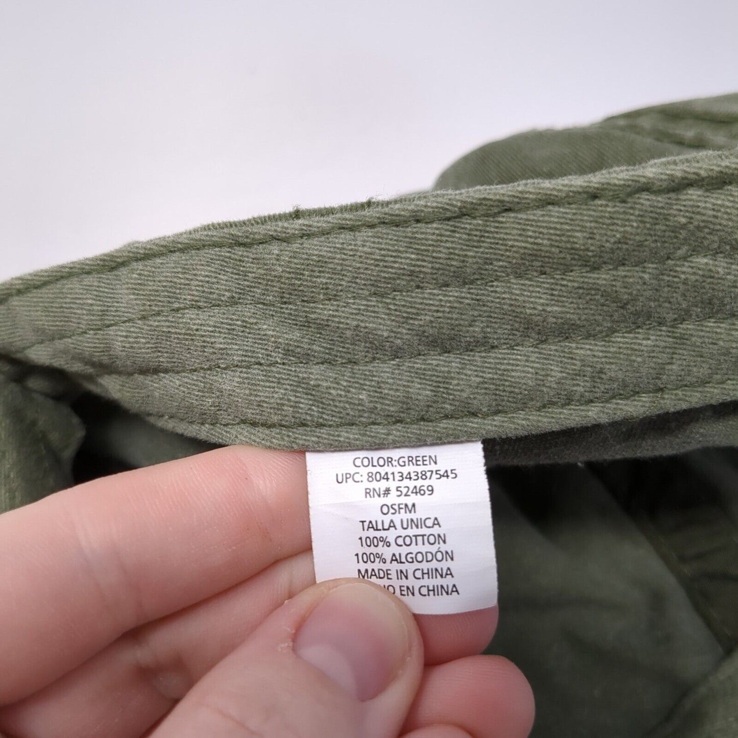 Unbranded Slideback Hat Green One Size Solid 6 Panel Vent Holes Blank