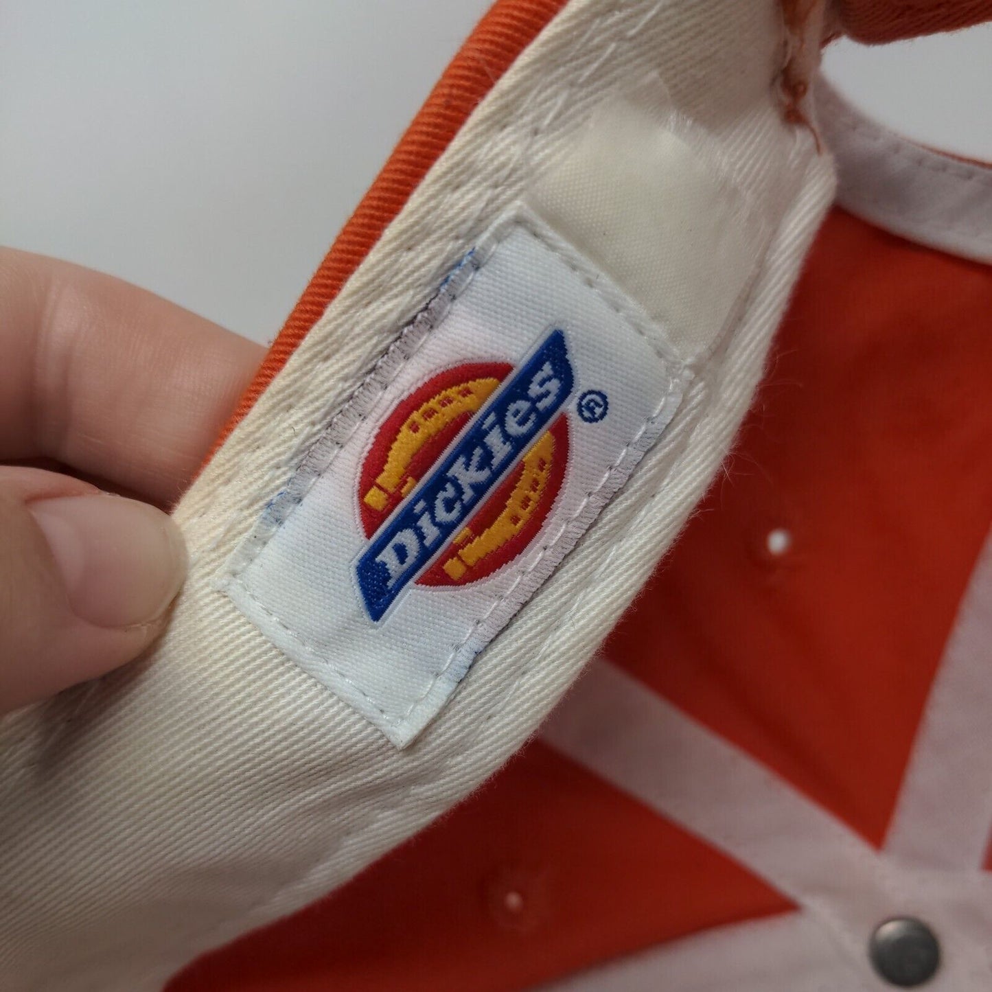 Dickies Strapback Hat Orange One Size Adjustable Solid 6 Panel Vent Holes