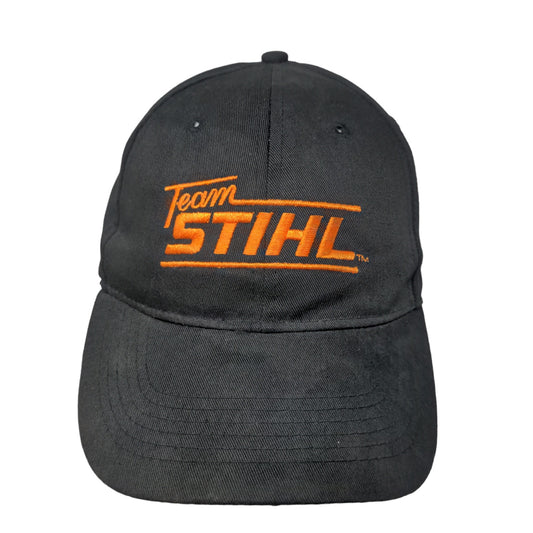 Team Stihl Men's Snapback Hat Black Orange Adjustable Embroidered Logo