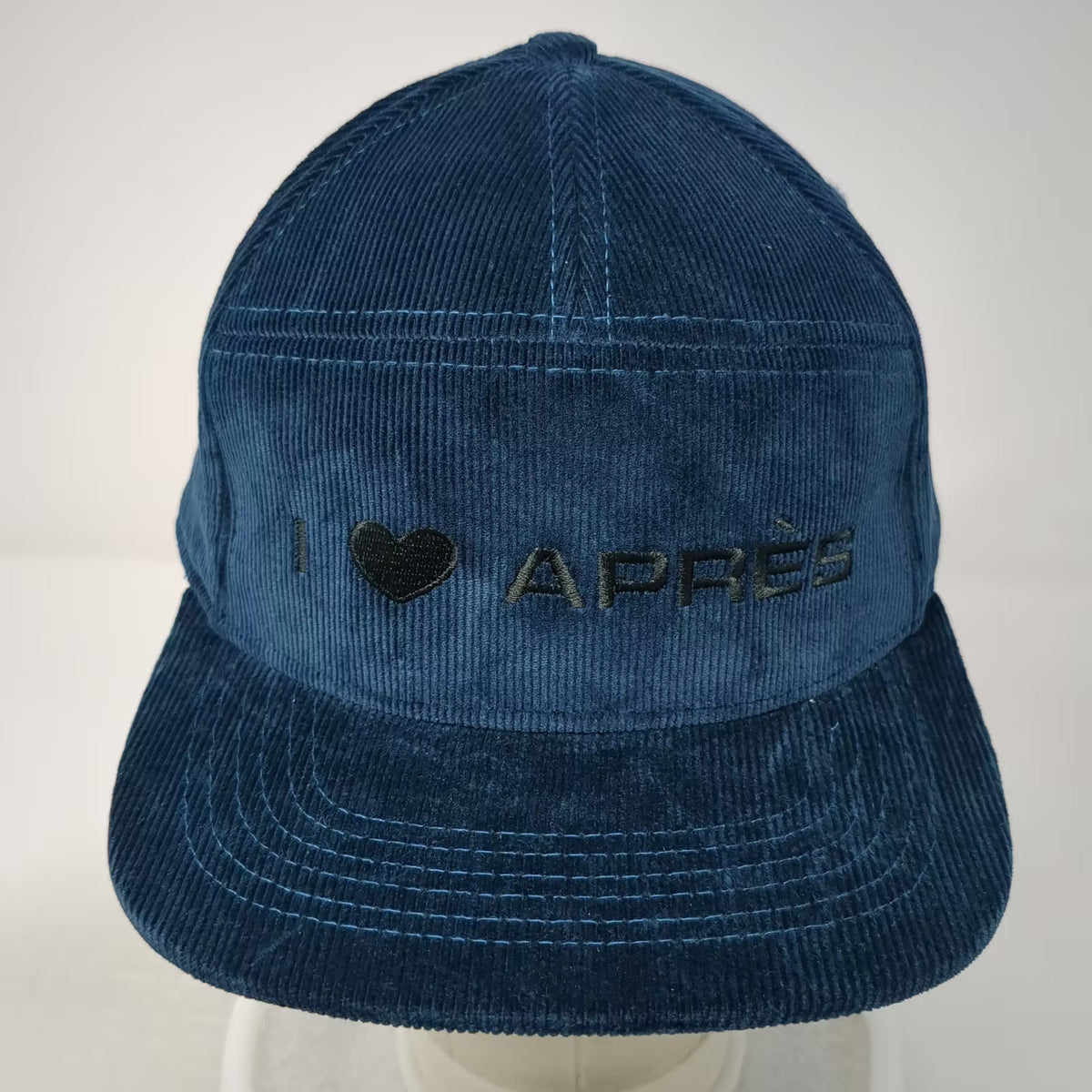 Flylow 5 Panel Blue One Size Corduroy I Love Après Hat Embroidered Adjustable