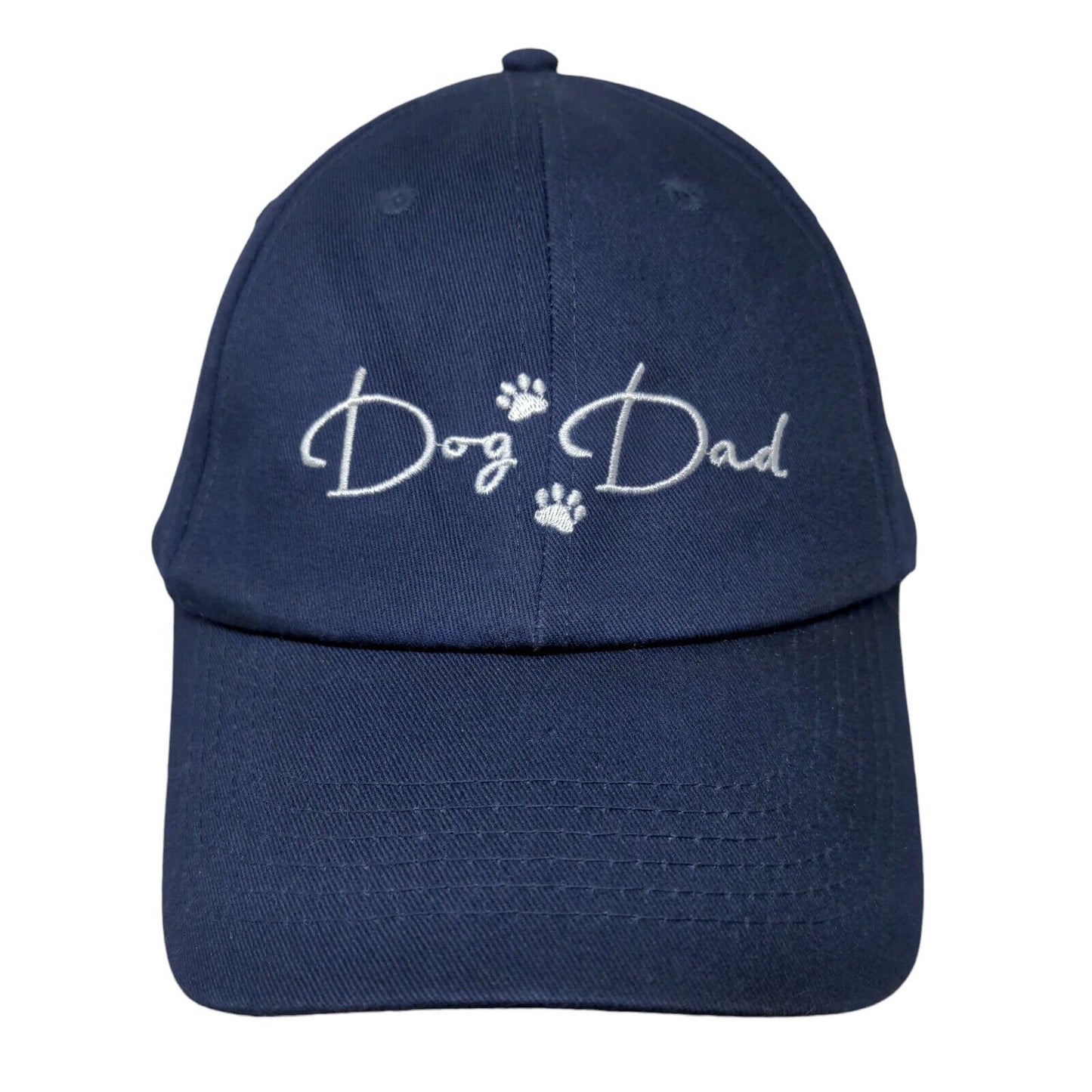 Dog Dad Strapback Hat Blue OSFM Adjustable Embroidered Vent Holes