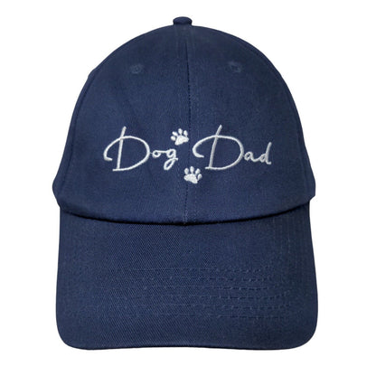 Dog Dad Strapback Hat Blue OSFM Adjustable Embroidered Vent Holes