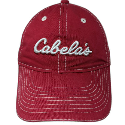 Cabela's Baseball Cap Red One Size World's Foremost Outfitter Slideback Hat