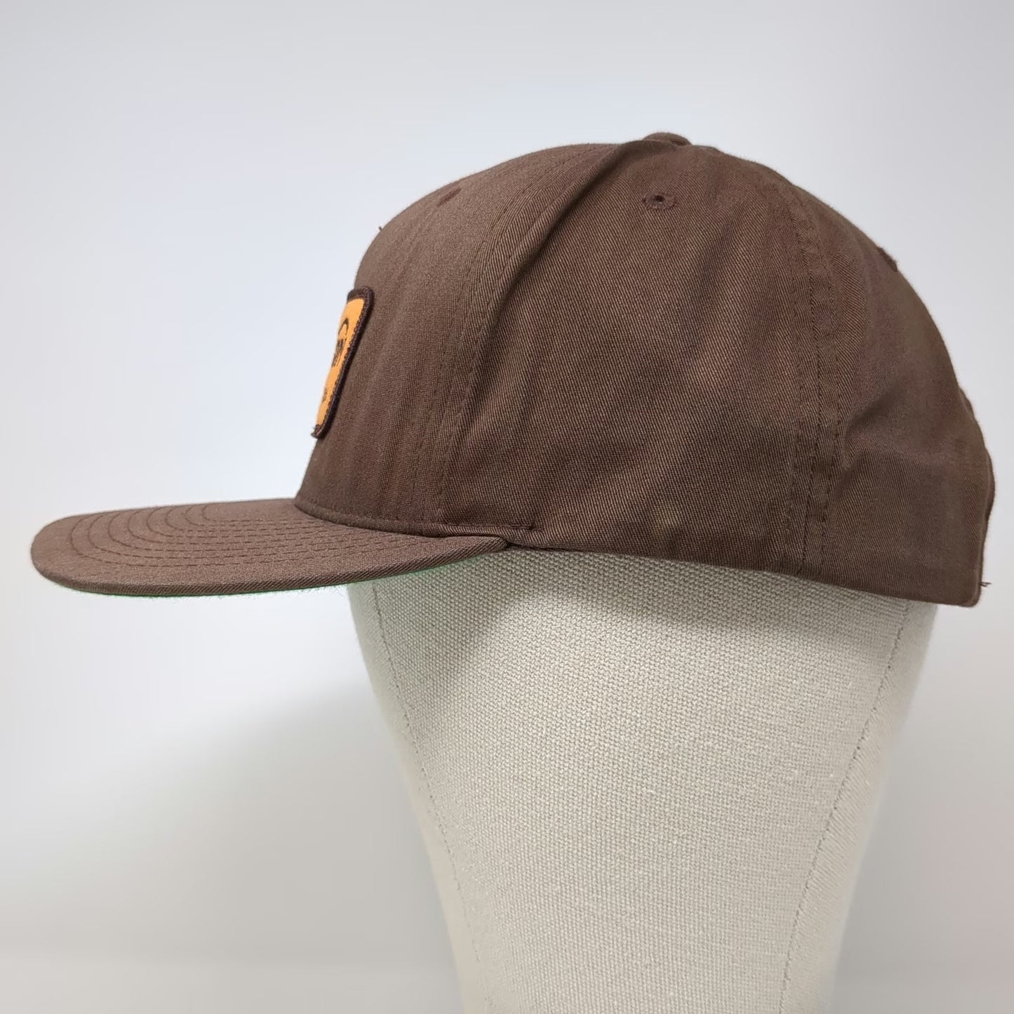 Brixton 5 Panel Brown Hat One Size Manufacturing Co Patch Snapback Flat Bill