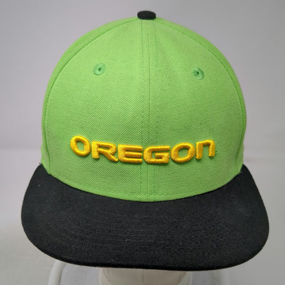 Oregon Ducks NCAA New Era Snapback Hat Green Black 9FIFTY Flat Brim Embroidered