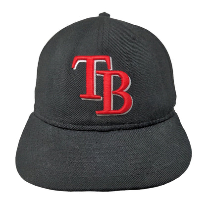 Tampa Bay Rays Fitted Hat Black 7 1/8 Embroidered Logo New Era 59Fifty