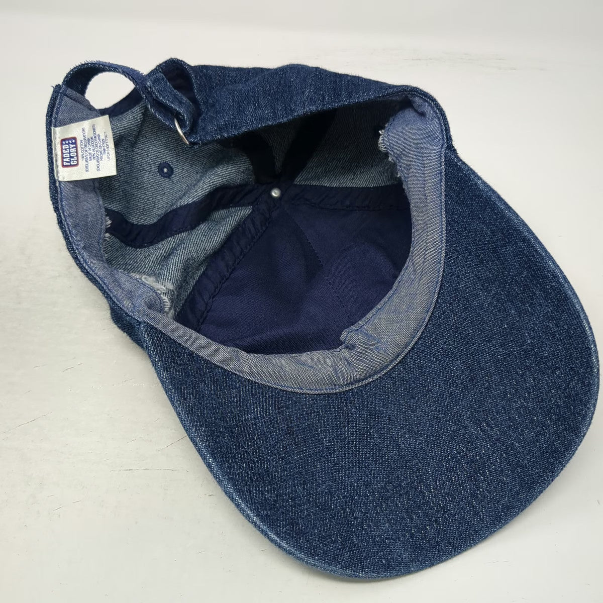 Faded Glory Baseball Cap Blue One Size Denim Embroidered Star Strapback Hat