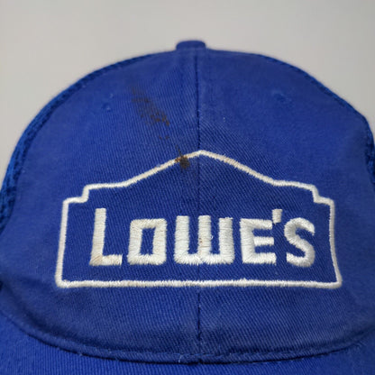 Lowe's Men's Strapback Mesh Back Hat Blue Size OSFA Embroidered Logo Cotton