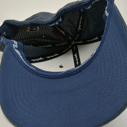 TravisMathew Baseball Cap Blue XL Flexfit Mesh Textured Athletic Logo Golf Hat