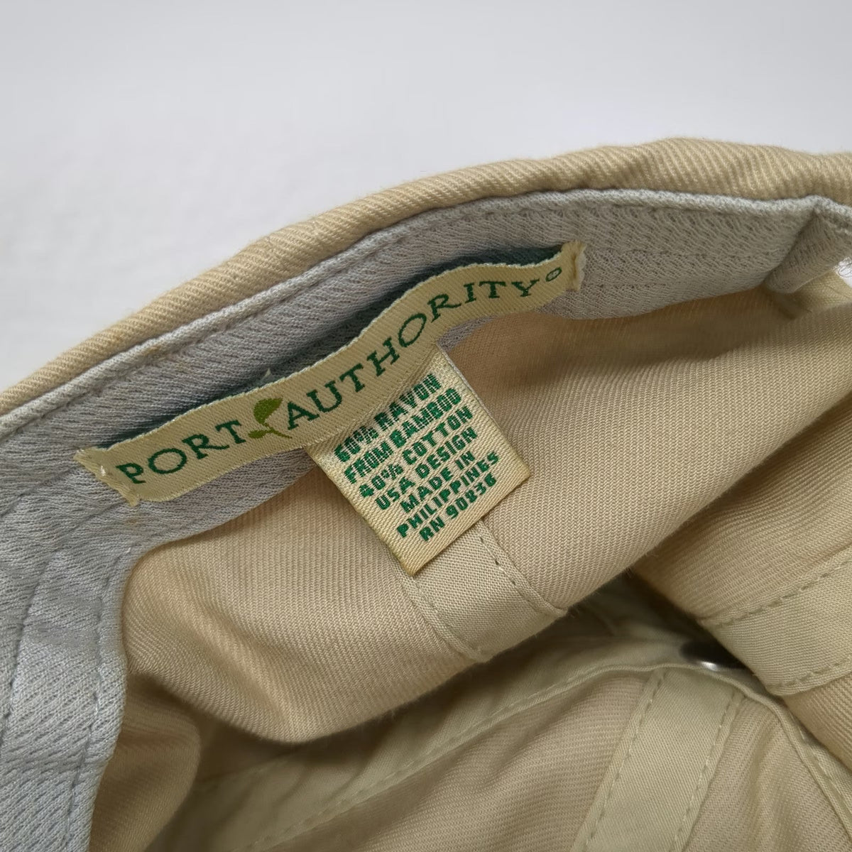 Port Authority Baseball Cap Beige One Size 5 Corners Bar Bamboo Strapback Hat