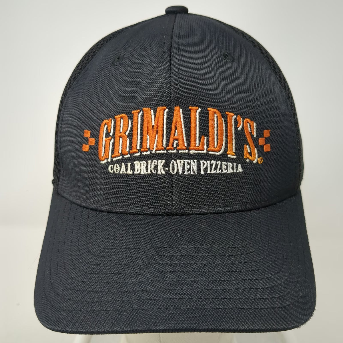 Flexfit Baseball Cap Black XL Grimaldi's Coal Brick Oven Pizzeria Mesh Hat