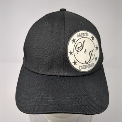 Moto Designs Fitted Hat Black S/M Stretch Solid 6 Panel Athletic Works