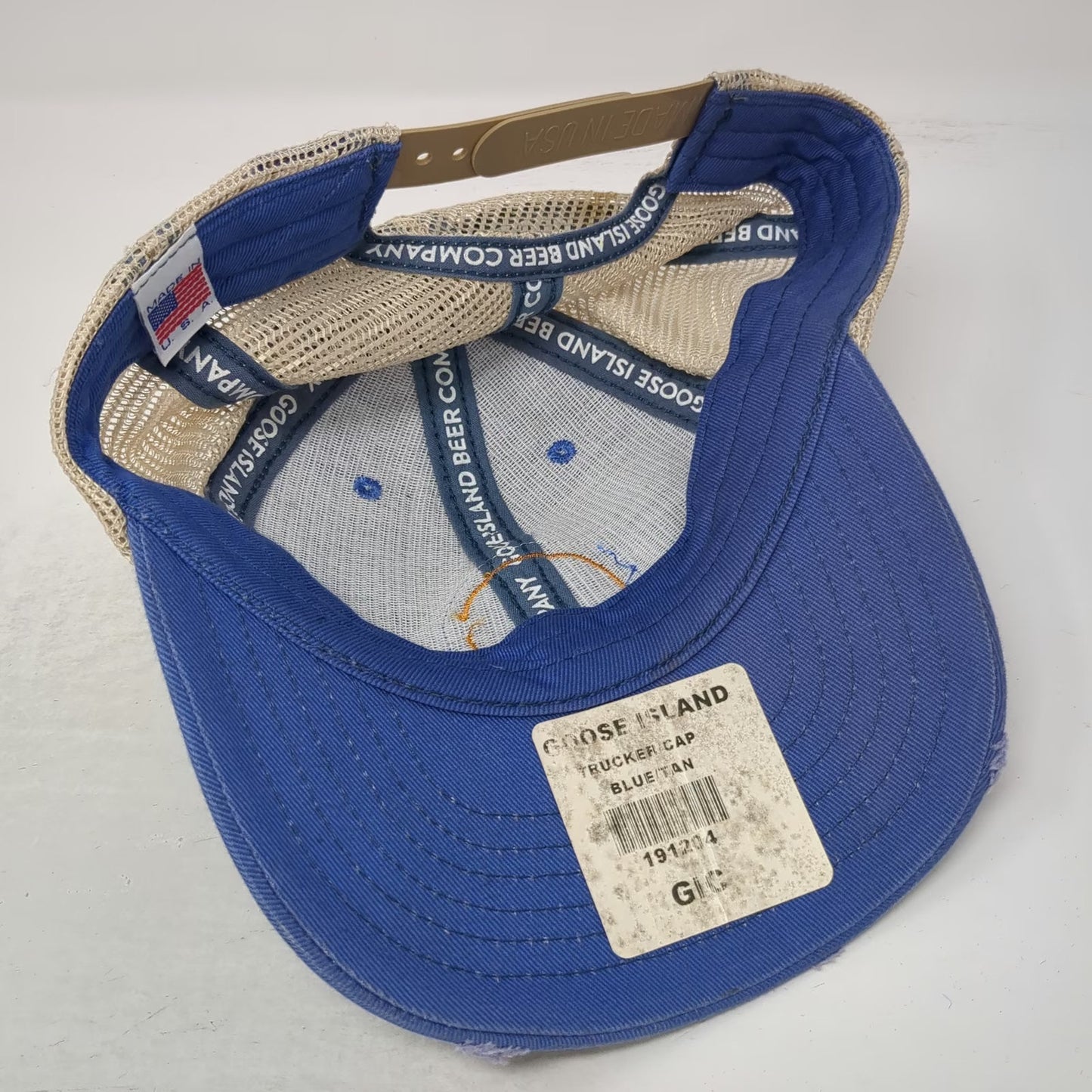 Goose Island Beer Co Trucker Hat Blue One Size Distressed Mesh Snapback USA