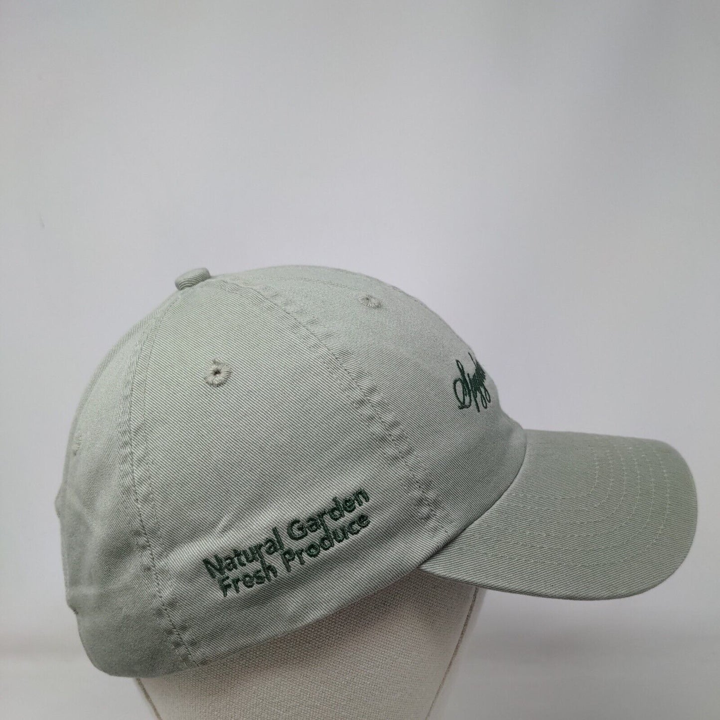 Spyglass Gardens Slideback Hat Tanish Green OSFM Embroidered 6 Panel