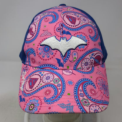 Six Flags Baseball Cap Pink Blue One Size Justice League Batman Paisley hat