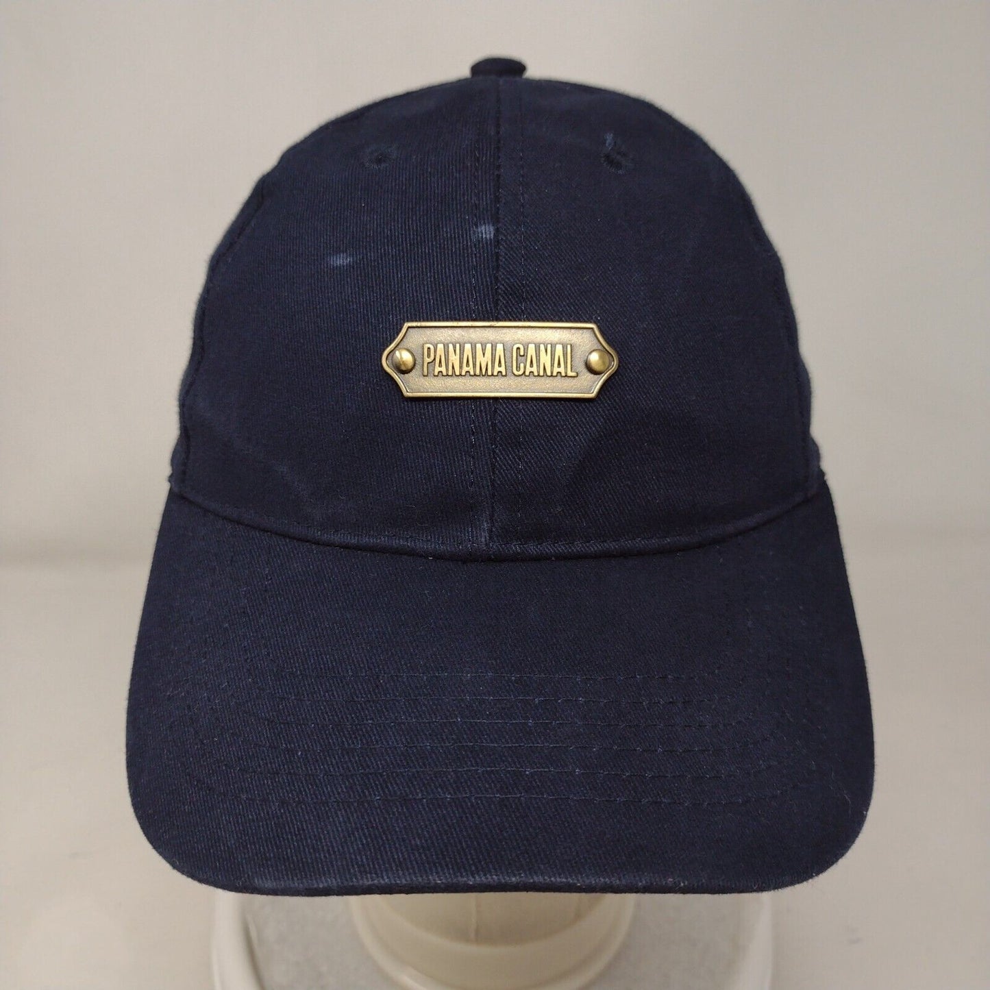Panama Canal Slideback Hat Blue One Size Solid Adjustable 6 Panel