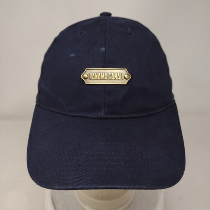 Panama Canal Slideback Hat Blue One Size Solid Adjustable 6 Panel