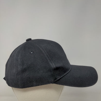 Unbranded Strapback Hat Black OSFA Adjustable Blank 6 Panel Solid