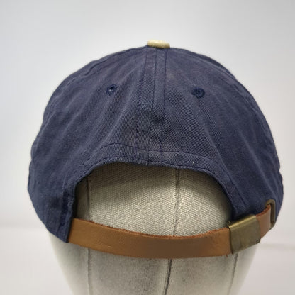 BMW Baseball Cap Blue One Size Leather Strap Suede Brim Motorcycles Logo hat
