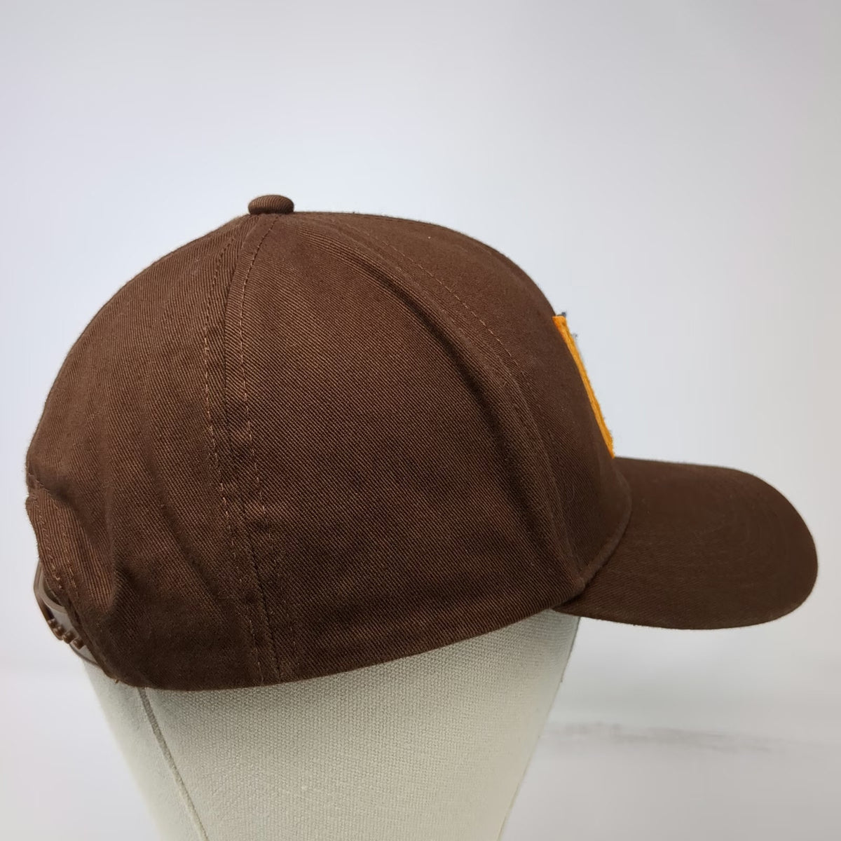 REI Snapback Hat Brown One Size Embroidered Pennant Logo Patch Cotton 6 Panel