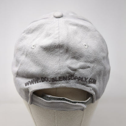 Double M AG & Irrigation Strapback Hat Gray OSFA Embroidered 6 Panel